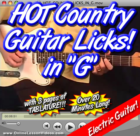 HOT COUNTRY LICKS - For Guitar - IN G - WITH TABLATURE