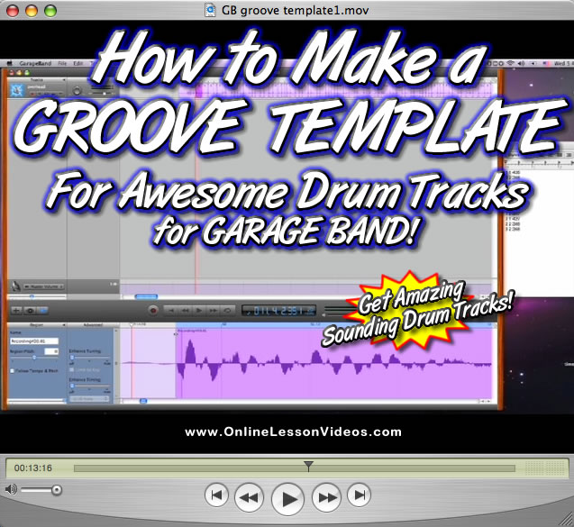 FOR GARAGE BAND RECORDING - HOW TO GET AMAZING SOUNDING DRUM TRACKS WITH A GROOVE TEMPLATE